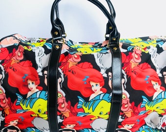 Little Mermaid Travel Bag | Ariel Travel Bag | Disney Travel Bag | Disney Luggage | Disney Duffel Bag | Disney Suitcase | Ariel Bag |
