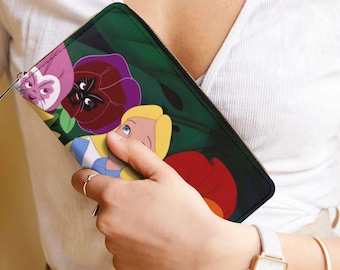 Alice in Wonderland Flowers Zipper Wallet | Alice Zipper Wallet | Alice Wallet | Disney Wallet | Disney Purse | Disney Wallet |
