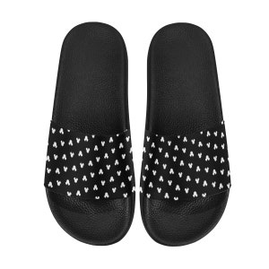 Black Mickey Mouse Slip On Sandals | Mickey Mouse Sandals | Disney Sandals | Disney Slip On Shoes | Mickey Slip On Shoes | Disney Shoes |