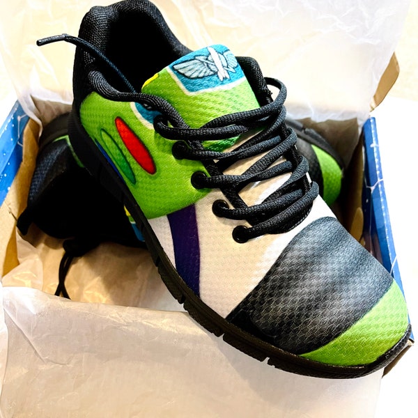 READY TO SHIP Buzz Lightyear Tennis Shoes : Women's Size 9 | Toy Story Tennis Shoes | Buzz Lightyear Shoes