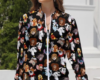 Disney Dogs Jacket | Disney Dogs Zip-up Jacket | Disney Scrub Jacket | Disney Nurse Jacket | Disney Zip-Up Jacket | Lab Coat | Vet Jacket