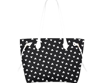 Mickey Mouse Black Canvas Purse | Mickey Purse | Mickey Mouse Purse | Mickey Mouse Tote Bag | Disney Purse | Disneyland Tote | Mickey Tote