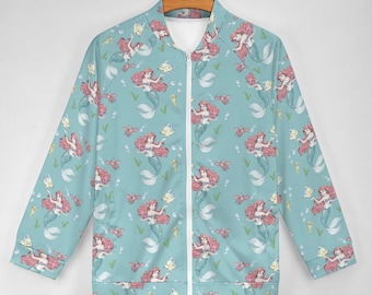 Little Mermaid Jacket | Ariel Zip-up Jacket | Mermaid Jacket | Nurse Jacket | Disney Scrub Jacket | Disney Nurse Jacket | Disney Jacket