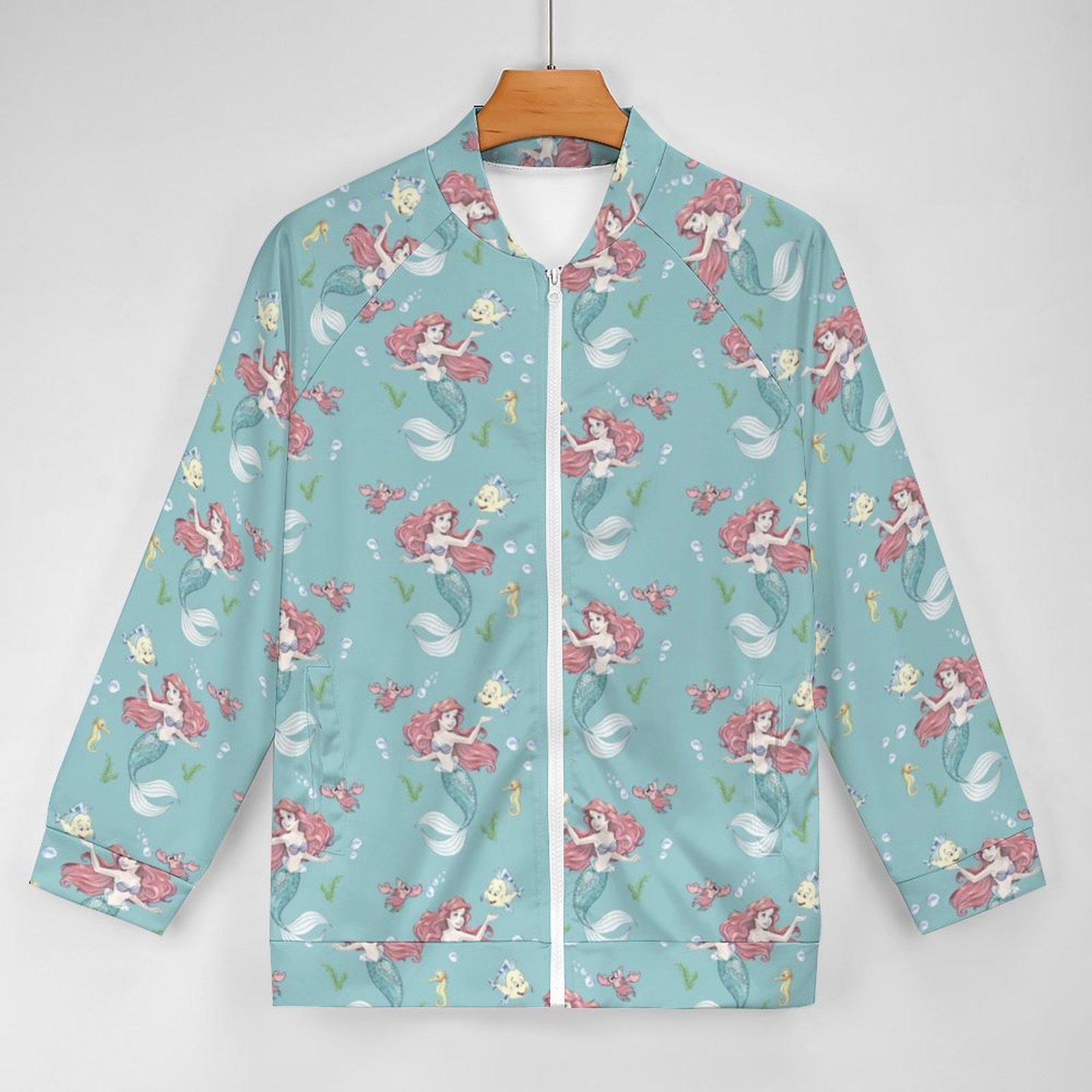 Discover Little Mermaid Zip-up Jacket | Mermaid Jacket | Nurse Jacket | Disney Scrub Jacket | Disney Nurse Jacket | Disney Jacket