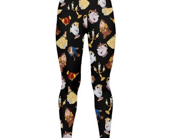 Disney Roses Lularoe Leggings, Size TC Tall & Curvy, Beauty and the Beast,  LULAROE Unicorn -  UK