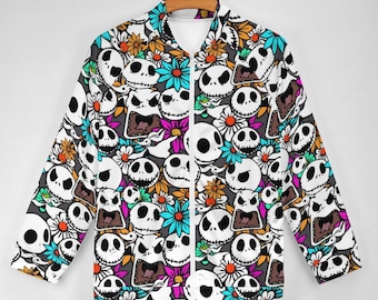 Jack Skellington Zip-Up Jacket | Jack Skellington Jacket | Nightmare Before Christmas Jacket | Disney Parks Jacket | Disney Nurse Jacket