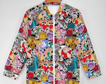 Alice in Wonderland Jacket | Alice in Wonderland Zip-up Jacket | Nurse Jacket | Disney Scrub Jacket | Disney Nurse Jacket | Disney Jacket