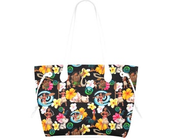 Monedero de lona de Moana y sus amigos / Monedero de Moana / Monedero de Moana y Maui / Monedero polinesio / Monedero de princesas Disney / Bolso tote de Disney /