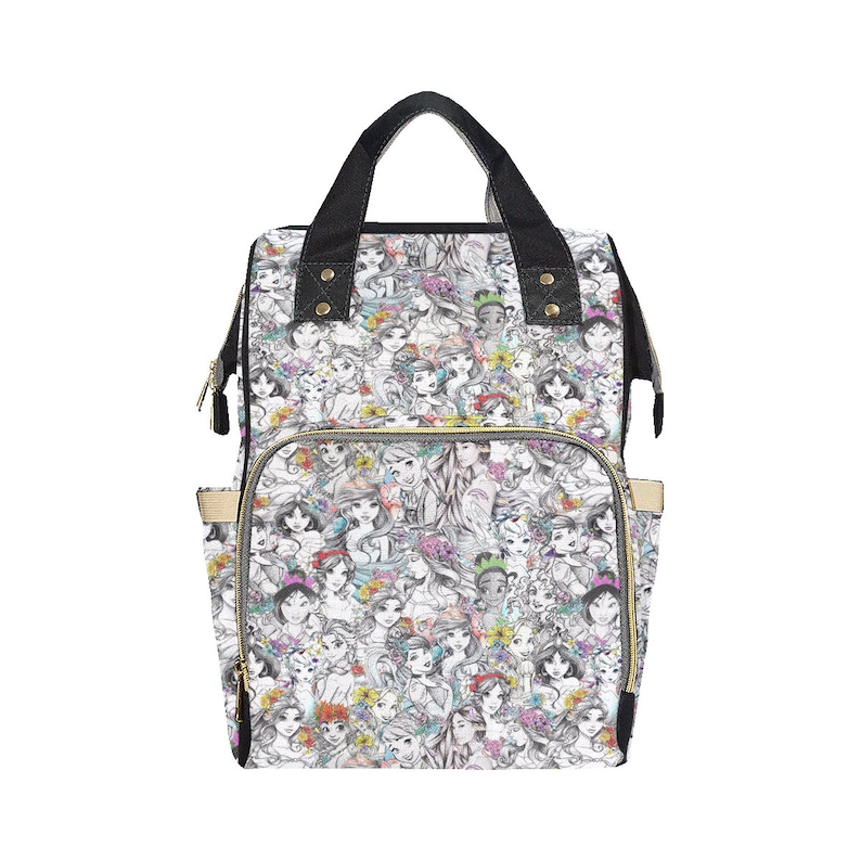 Disney Princess Diaper Bag Backpack Disney Princess Backpack Etsy