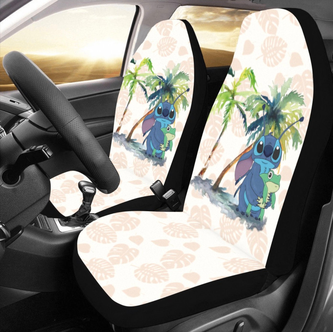 Lilo & Stitch Disney Car Truck Steering Wheel Cover Blue Fabric #Music