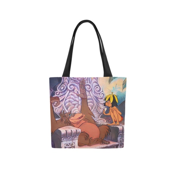 King Louie and Mowgli Canvas Tote Bag Jungle Book Tote 