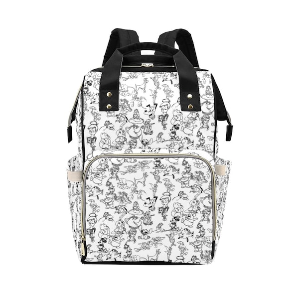 Mochila con diseño de personajes de Disney / Mochila Disney / Mochila Disneyland / Mochila Disney / Mochila Disney para pañales