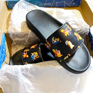 READY TO SHIP Women&#39;s size 9/Men&#39;s size 7 : Pooh and Friends Sandals | Disney Sandals | Slip On Shoes | Disney Shoes | Disney Slides |