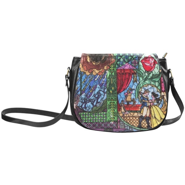 Beauty and The Beast Stained Glass Crossbody Purse | BATB Portemonnee | Belle Portemonnee | Disney Portemonnee | Disney Tas | Disneyland Portemonnee | BATB Tote Bag