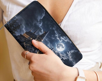 Wizard Castle Zipper Wallet | Wizards Wallet | Wizards Purse | Magical Castle Wallet | Magical Castle Purse |