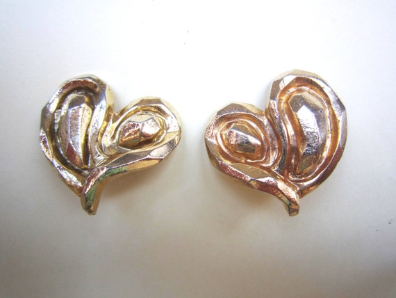 Vintage Emanuel Ungaro heart earrings, 1980's