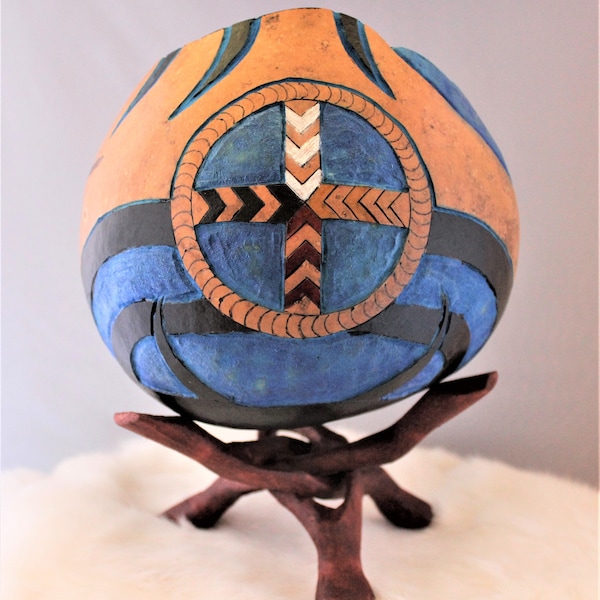 Medicine Wheel Gourd Bowl