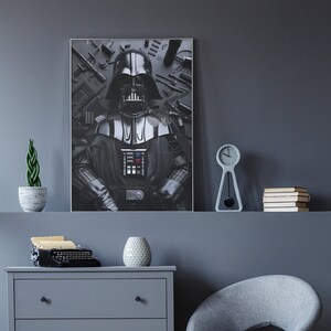 Darth Vader Deconstructed Art Print: Star Wars Sci-Fi Decor (Digital Download)