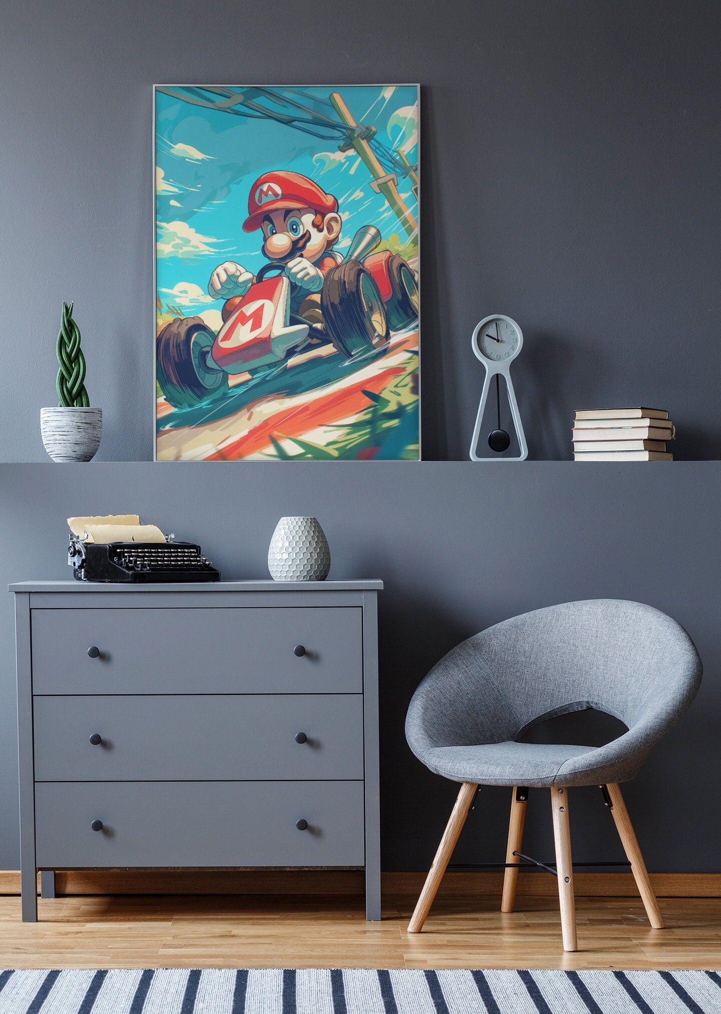 Mario Kart Racing - Poster Art, Vibrant Video Game Wall Decor, Digital ...