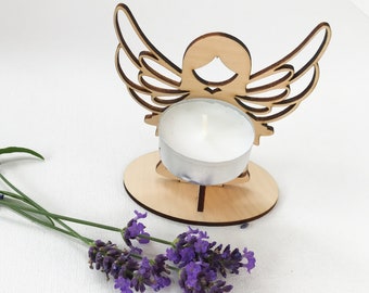 Engel aus Holz mit , ideal Geschenkt für Kommunion, Konfirmation, Taufe oder Weihnachten