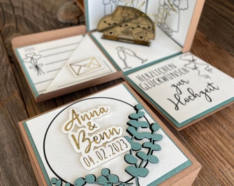Explosionsbox Hochzeit Geldgeschenk personalisiert/Geschenkbox/Brautpaar/kreative Verpackung
