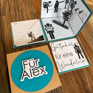 Explosionsbox Wanderung Wandertrip Wanderausflug personalisiert /für Wanderer, Bergefans Spaziergänger/ Geldgeschenk Gutschein Geschenkidee