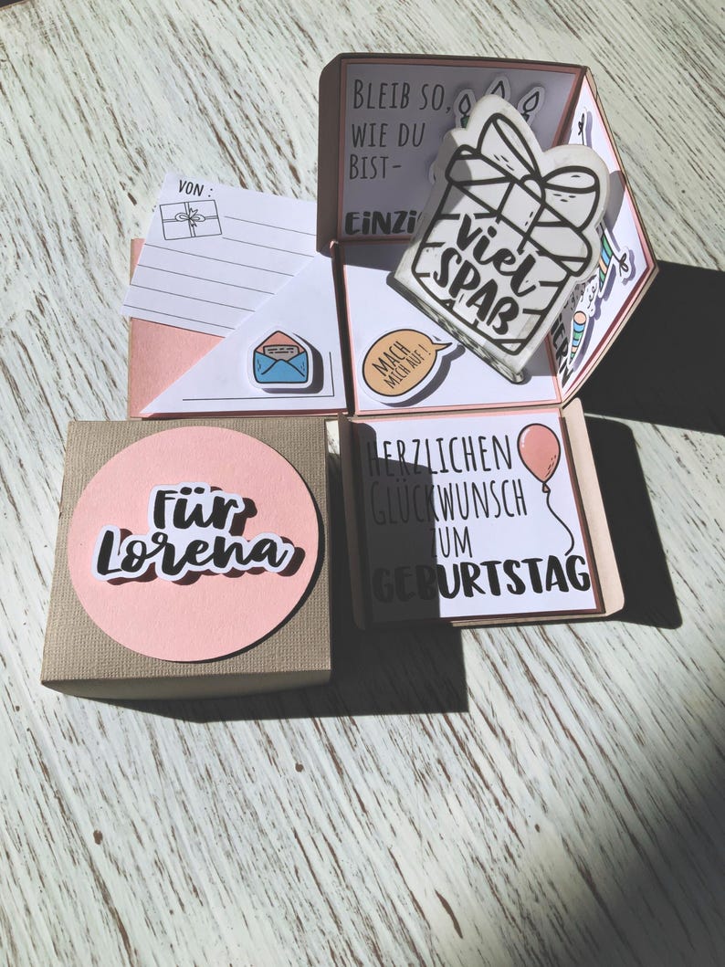 Personalisierte Explosionsbox Geburtstag | Geschenkbox mit Name | kreative Geldgeschenk Verpackung | Überraschungsbox | image 6
