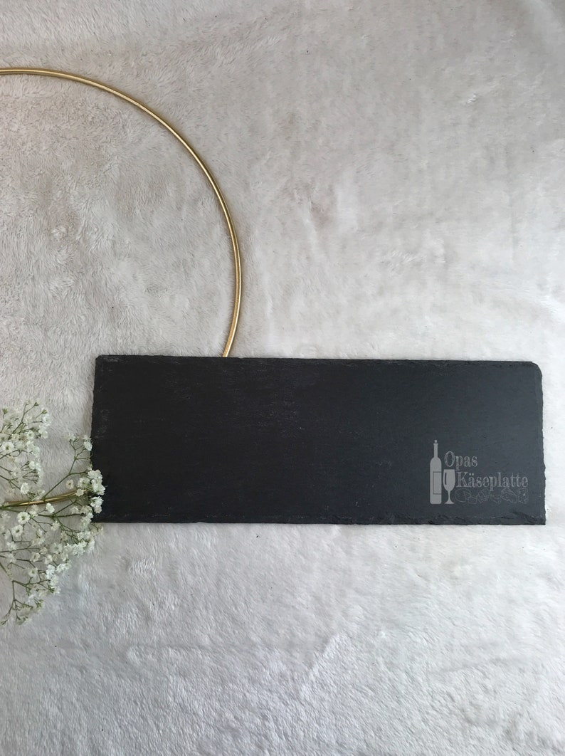 Servierplatte mit "Flaschen-Motiv" personalisierbar / Platte aus Schiefer mit Bild und Wunschtext graviert / inkl. Versand!!! image 5