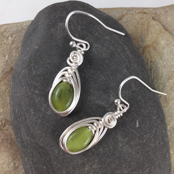 Connemara marble earrings, Connemara Drop Earrings Silver, Celtic Jewelry for Women, Ireland gemstone, Handmade  Irish Gifts