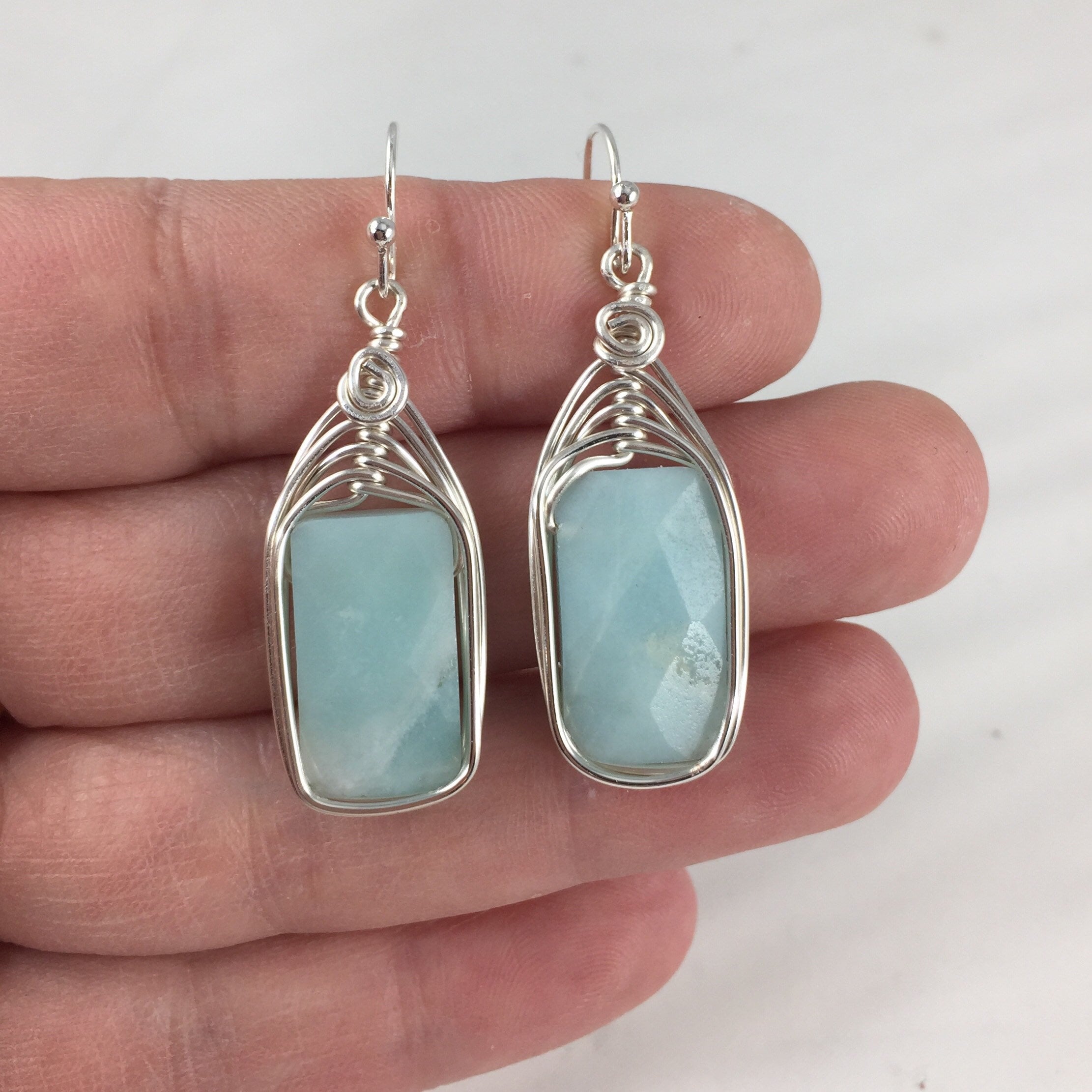 Gemstone Chain Drop Earring - Amazonite main image 1
