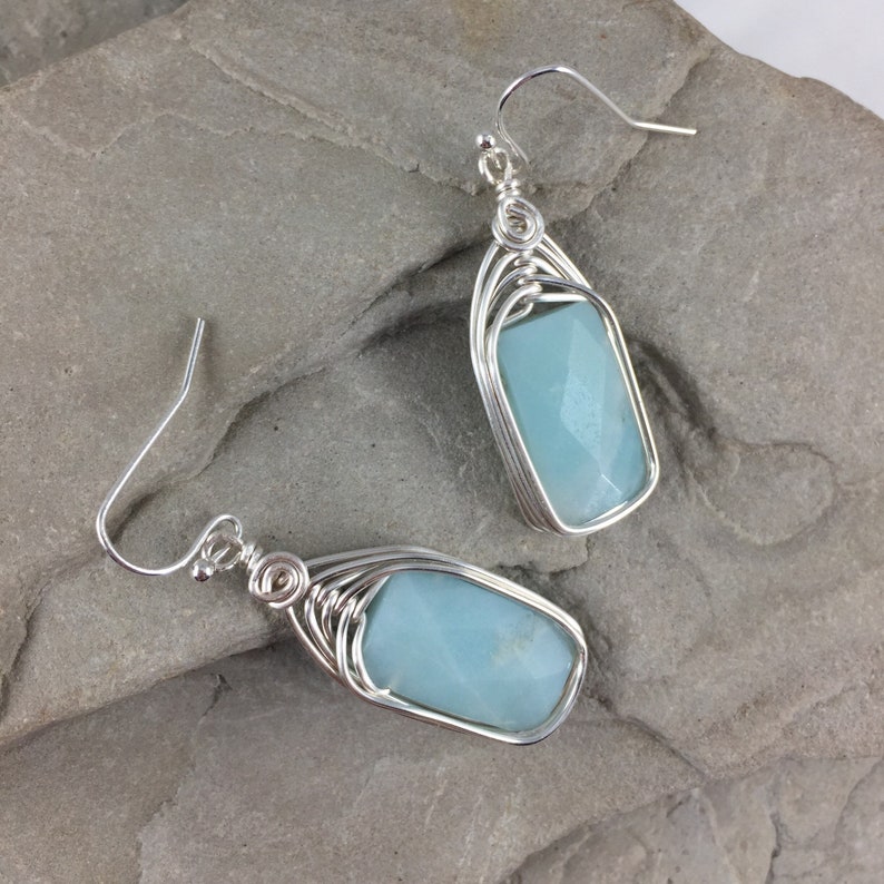 Gemstone Chain Drop Earring - Amazonite