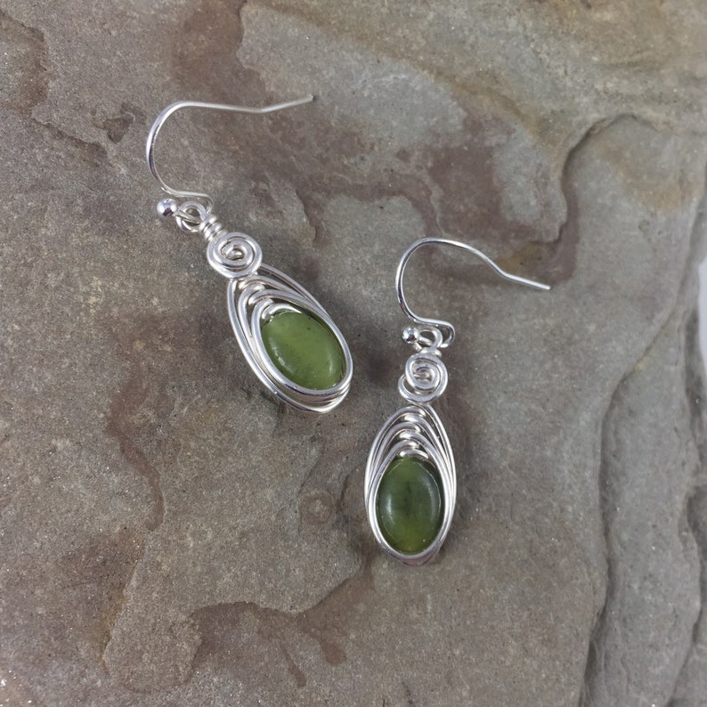 Connemara marble earrings, Connemara Drop Earrings Silver, Celtic Jewelry for Women, Ireland gemstone, Handmade Irish Gifts image 4