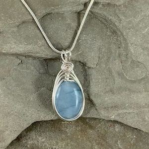 Natural Aquamarine Necklace for Women, Oval Aquamarine Pendant, March Birthstone Necklace Gift for her, Genuine Gemstone