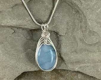 Natural Aquamarine Necklace for Women, Oval Aquamarine Pendant, March Birthstone Necklace Gift for her, Genuine Gemstone
