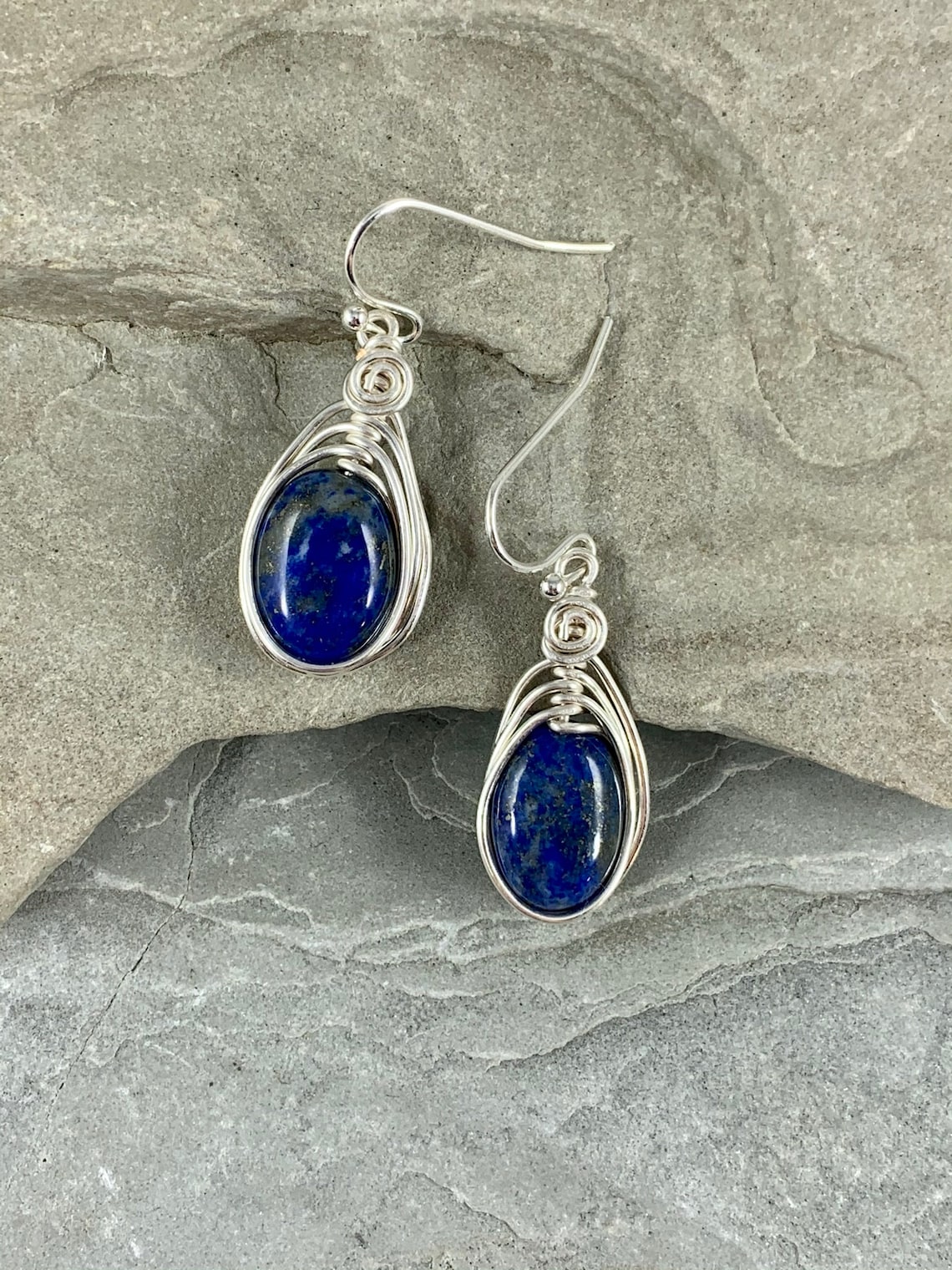 Natural Lapis Earrings Cobalt Blue Drop Earrings Lapis | Etsy