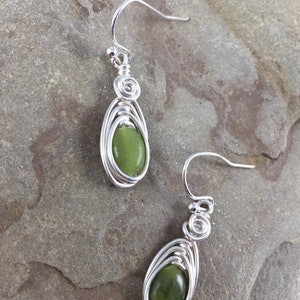 Connemara marble earrings, Connemara Drop Earrings Silver, Celtic Jewelry for Women, Ireland gemstone, Handmade Irish Gifts image 3