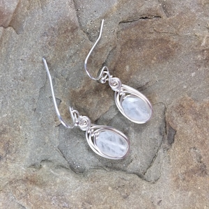Rainbow Moonstone Earrings, Moonstone Drop Earrings, June Birthstone Gifts for Women, Faceted Gemstone Jewelry