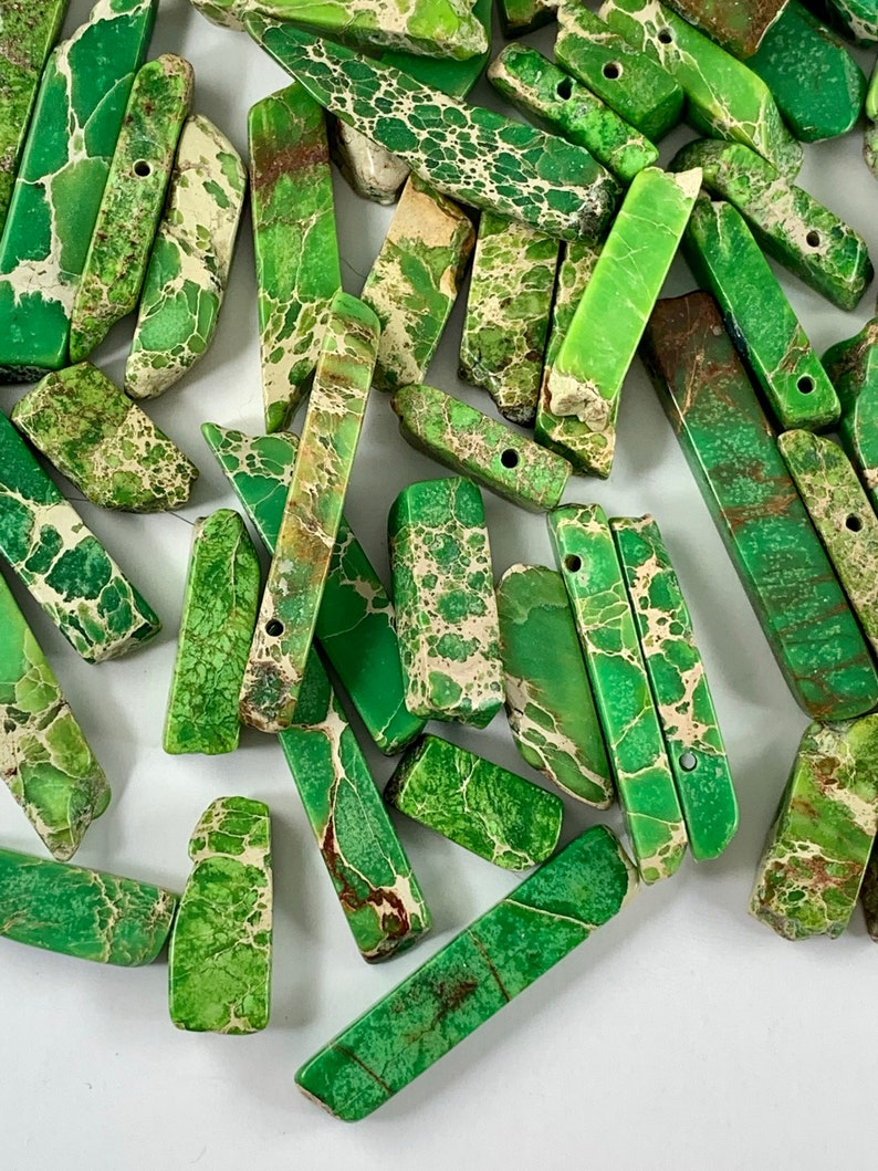 Green Sea Sediment Jasper Necklace, Terra Jasper Long Stone Pendant, Wire Wrapped Bohemian Jewelry Gift for Her, Wire Wrap Pendant image 4