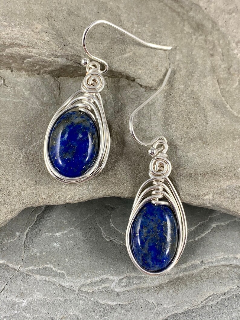 Natural Lapis Earrings Cobalt Blue Drop Earrings Lapis - Etsy