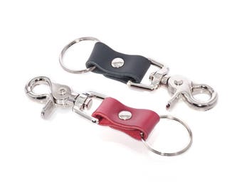 Leather Key Chain and Connector - Attachable to anything for convenience - Heavy duty swivel trigger snap