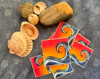 Ocean Wave Sunset Sticker