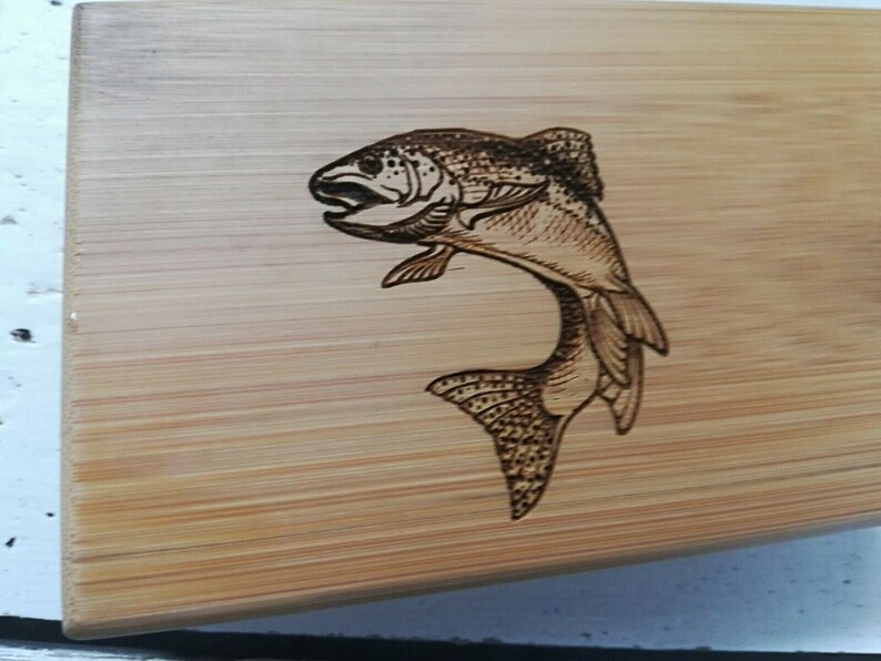 Personalised wooden fly fishing box for your dads grandads Etsy