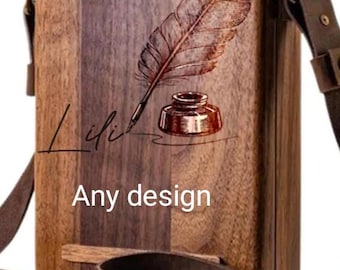 Caja de madera personalizada para mensajes: regalo para artistas y escritores