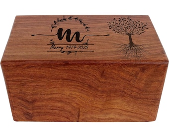 Sheesham Wood Urn Box | Memorial Keepsake, Custom Design