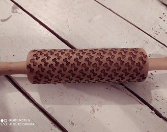 Laser engraved rolling pin with bones