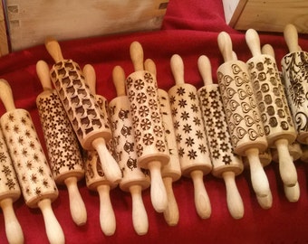 Choose any 3 mini embossing rolling pins