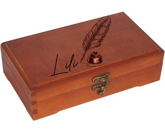 Boîte à crayons en bois personnalisée – Set de créativité d'artiste