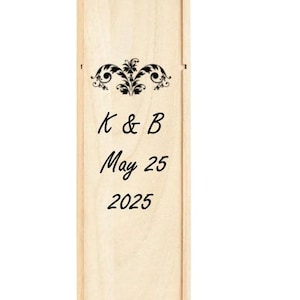 Rustic Personalized Wooden Wine Box with Handles for Gifts and Special Occasions - Housewarming, Weddings, Birthdays