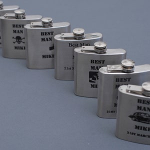 personalised Engraved Flask - Black Engraving, birthday gift, father&#39;s Day,