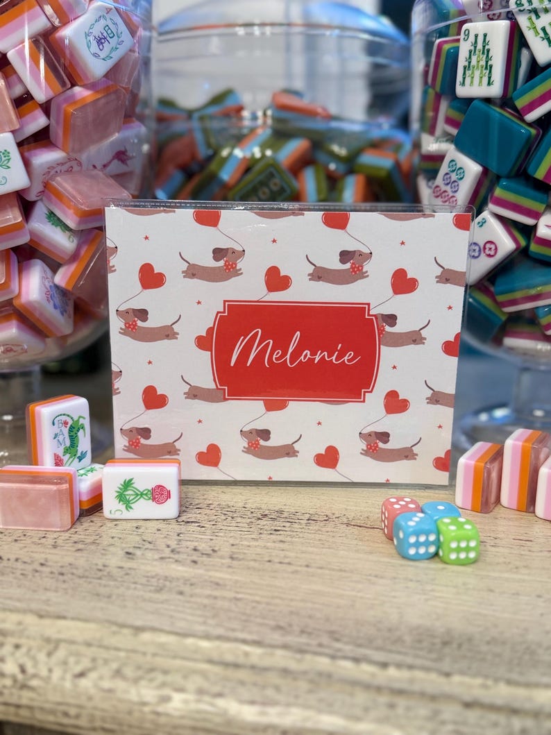 Personalized Dachshund Mahjong | Mah Jongg Card Cover & Protector ...